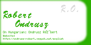 robert ondrusz business card